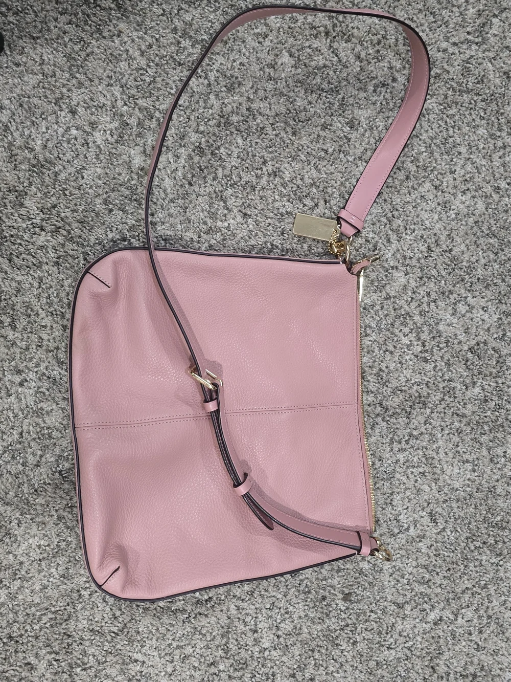 Coach Pink Pebbled Leather Shoulder Bag with Gold Hardware
